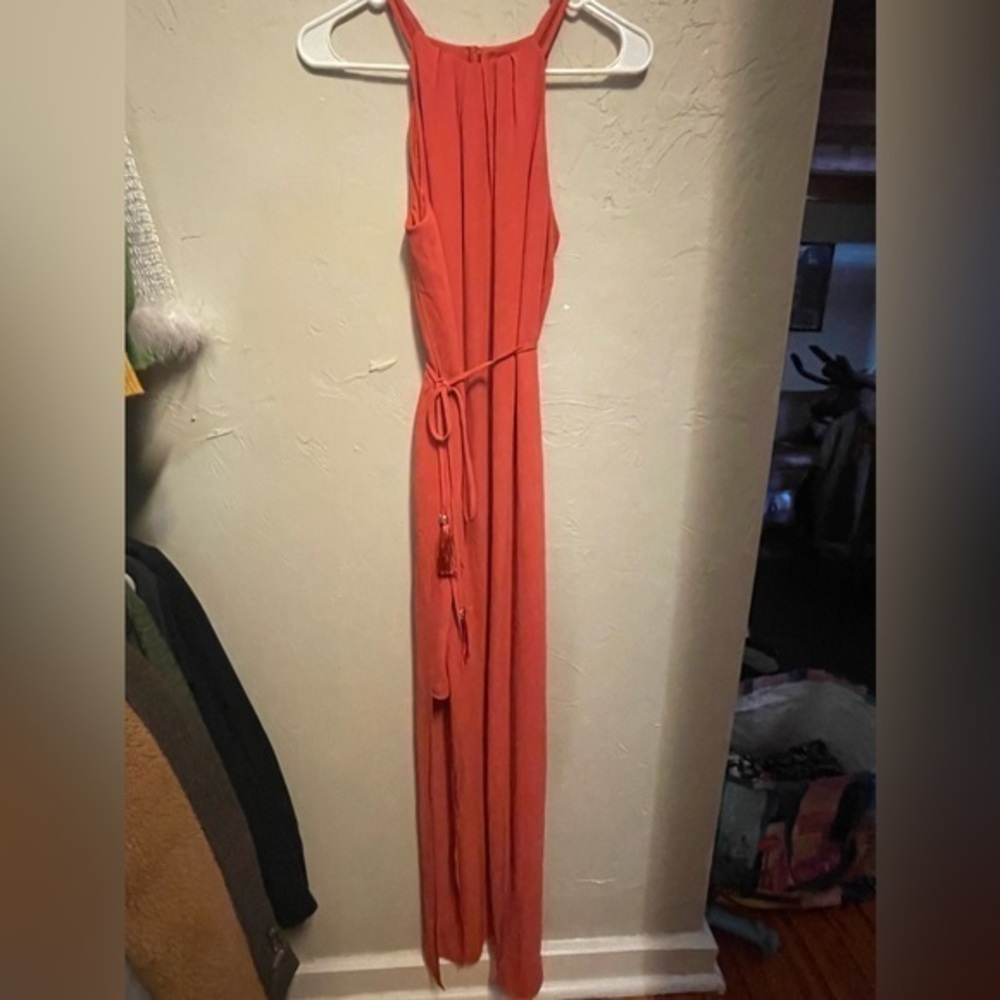 Orange Halter Maxi Dress, White House Black Market - size 2